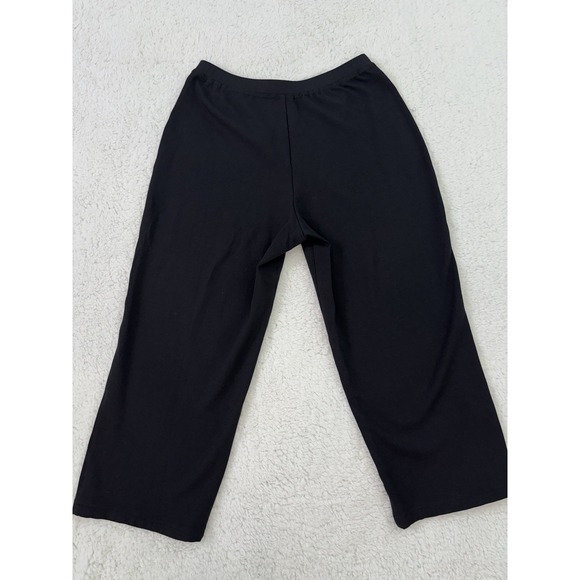 Eileen Fisher Black Stretch Crop Pants Women's Small Pull On Rayon Blend - Picture 6 of 11